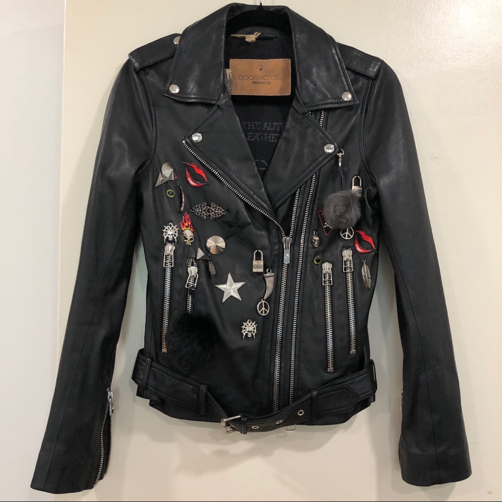 Goosecraft Pin Lambskin Biker Jacket